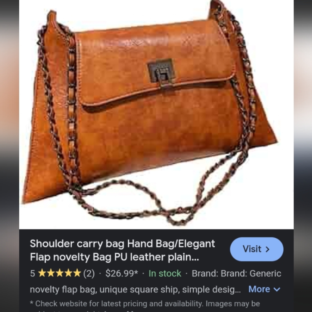 PU Leather Plain Shoulder Bag